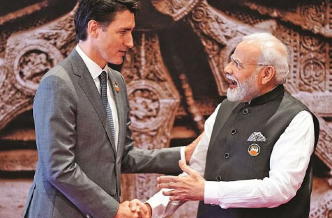 Prime Minister Narendra Modi and Canadian Prime Minister Justin Trudeau. Photo: INN